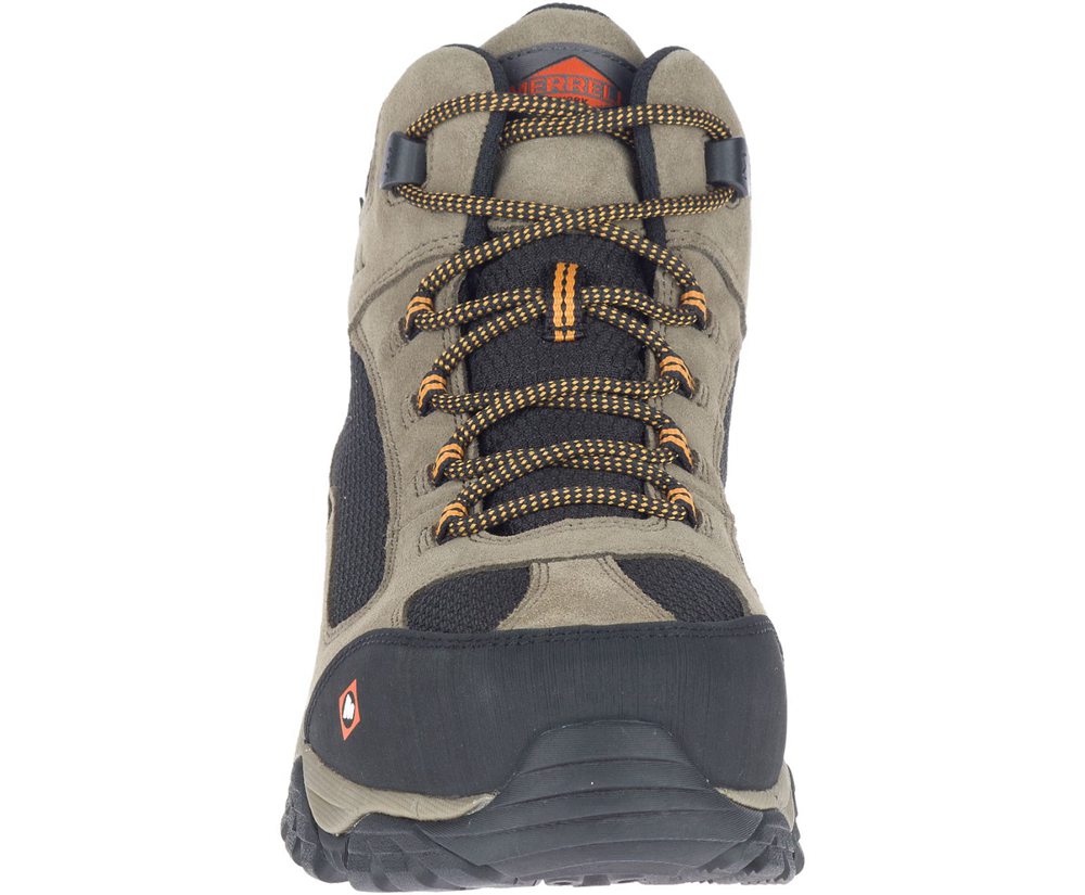 Botas Homem - Merrell Moab Onset Mid Waterproof Comp Toe - Marrom/Pretas - NKM530876